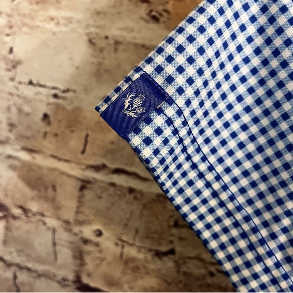Donald Ross Sport Blue Check Short Sleeve Polo - Picture 6 of 9